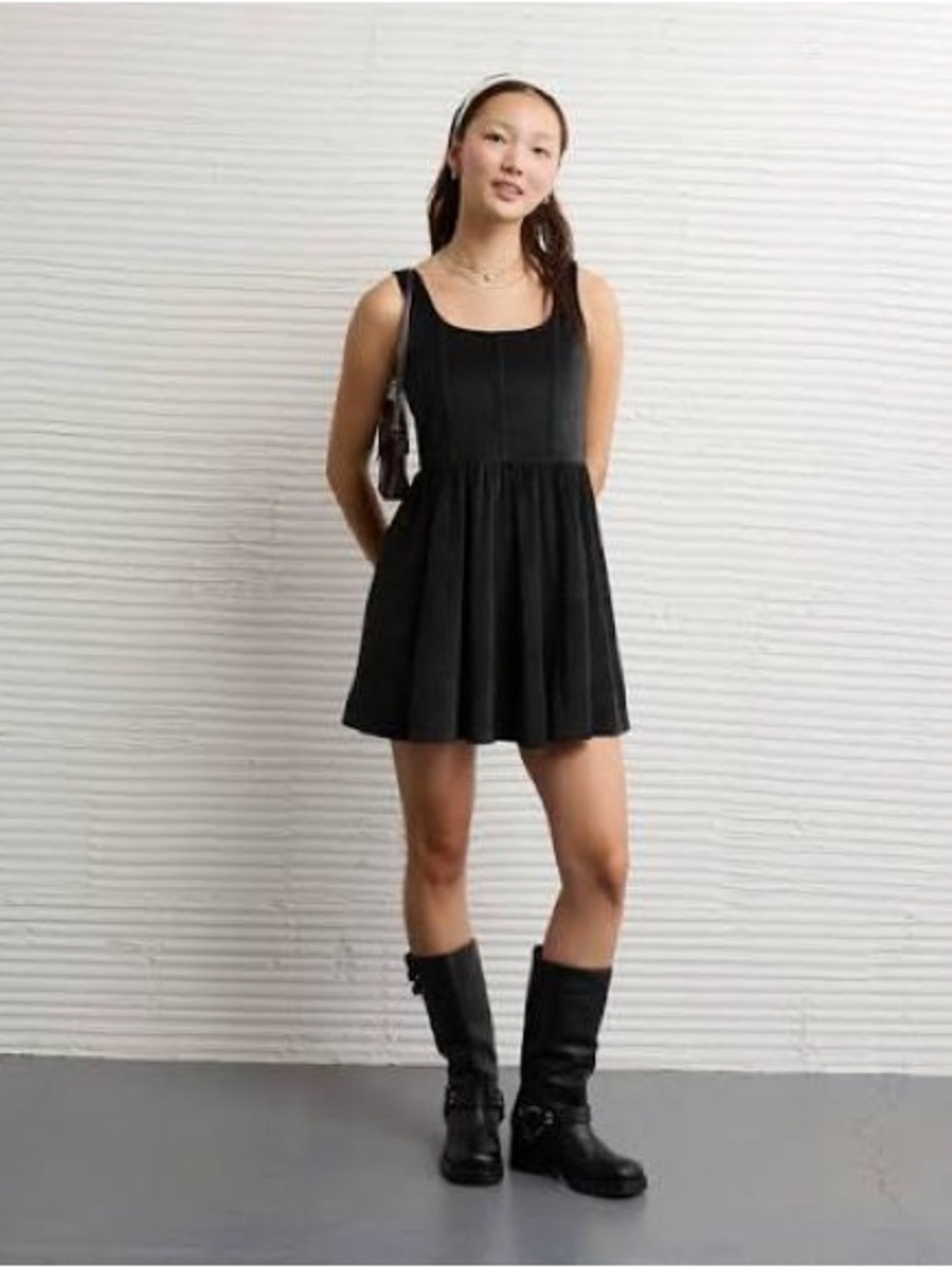 American Eagle black velvet  Mini Dress